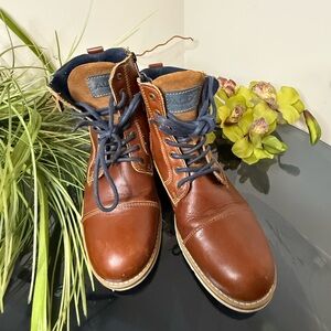 Aldo Brown Leather Lace-Up Boots